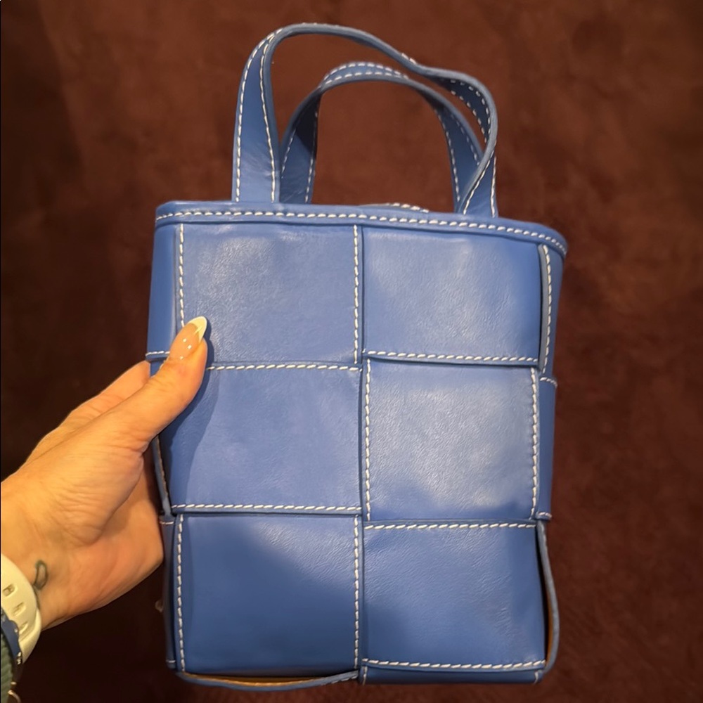 Blue Woven Tote Bag